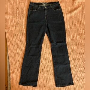 St Johns Bay Stretch Jeans Women 12 Dark Bootcut Wash Denim Relaxed Fit Casual